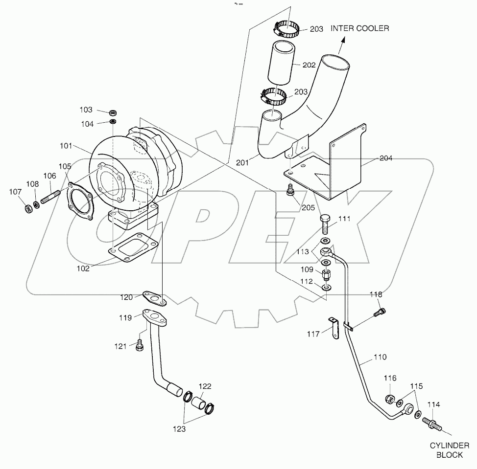  TURBO CHARGER & OIL PIPE