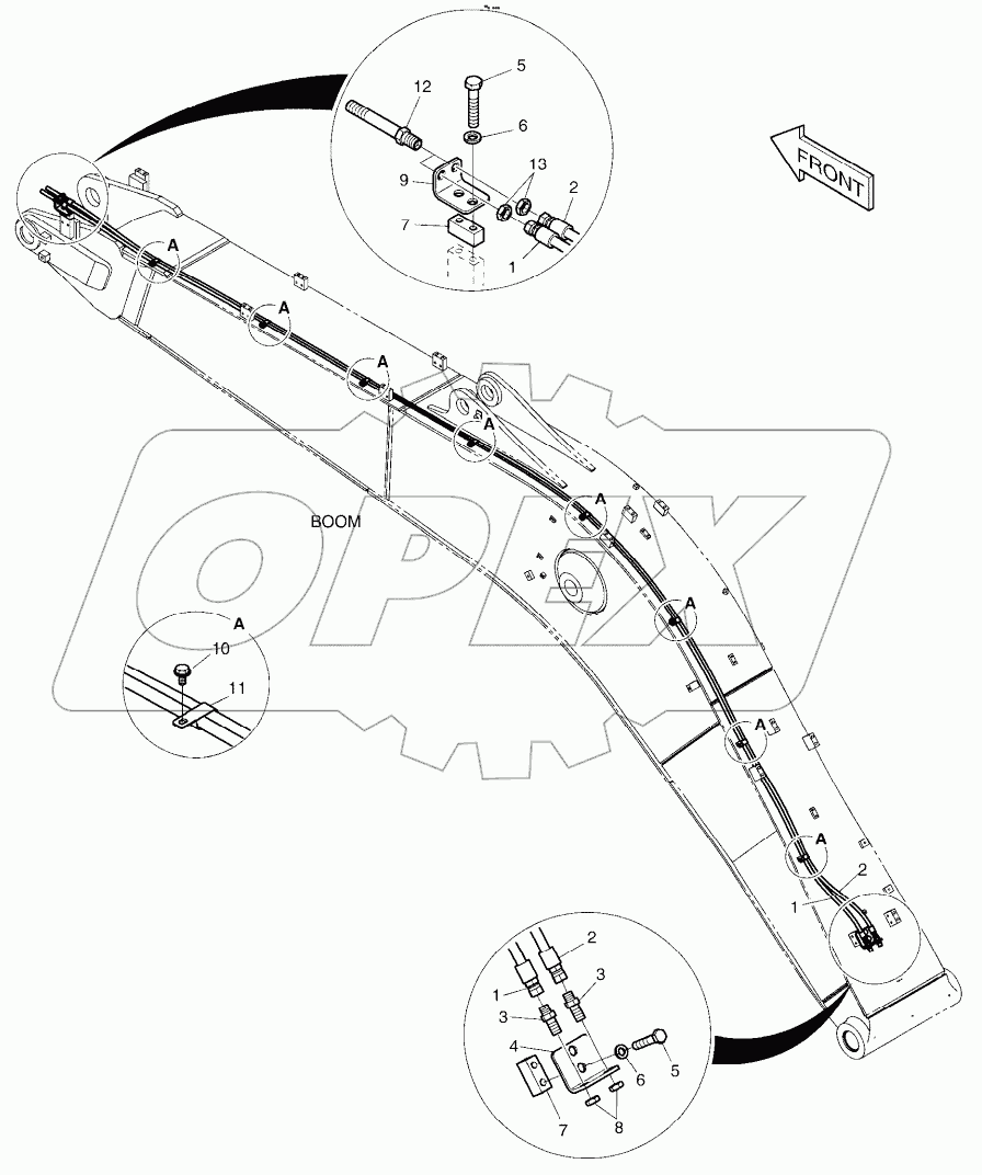  BOOM PIPING - BOOM 5.7m (QUICK CLAMP)