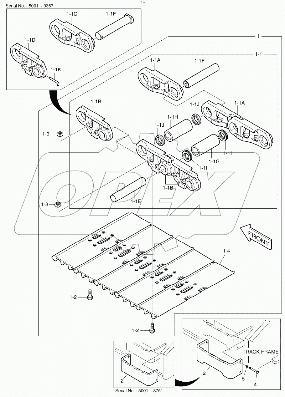  TRACK SHOE ASSY - 700G (DX225LCA)