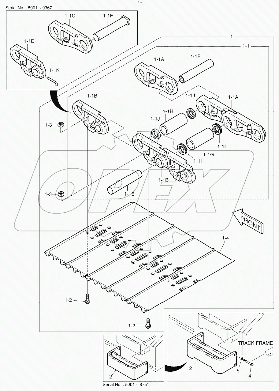  TRACK SHOE ASSY - 800G (DX225LCA)
