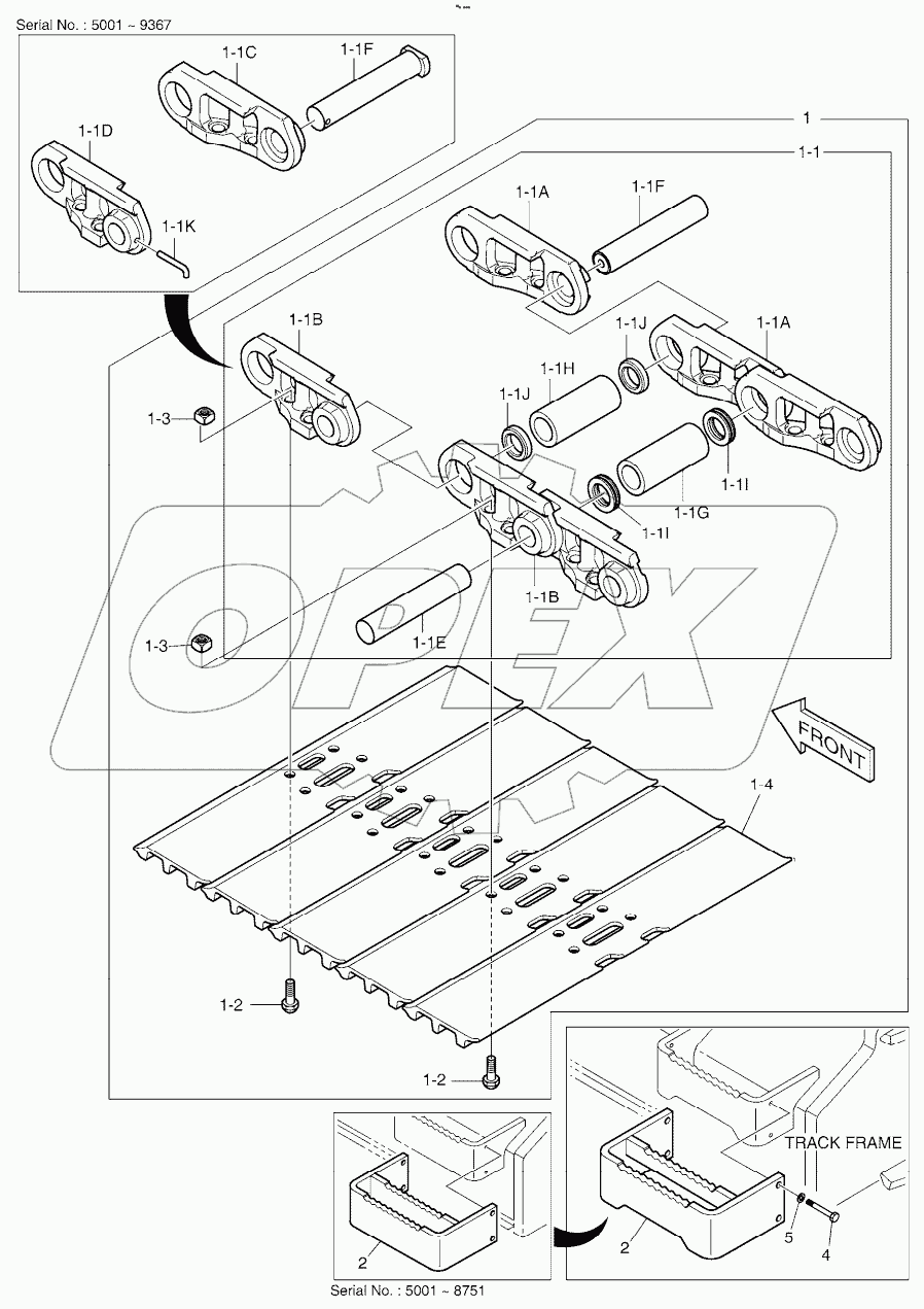  TRACK SHOE ASSY - 900G (DX225LCA)