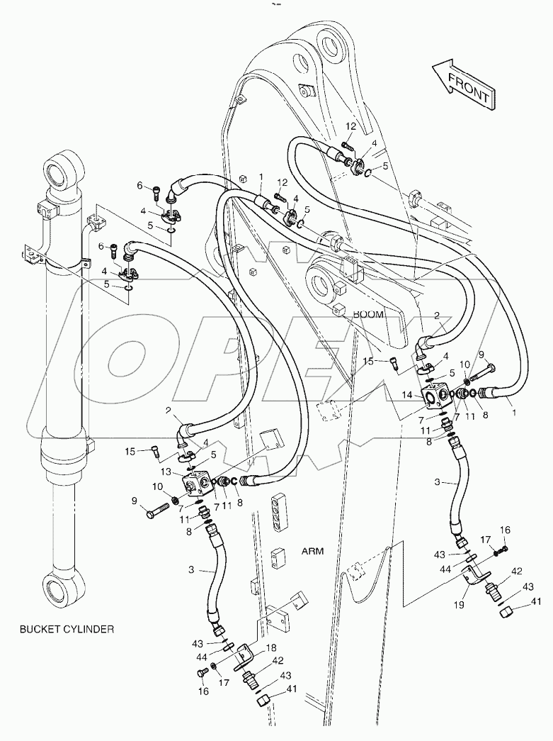  ARM PIPING - ARM 2.9m(CLAMSHELL)