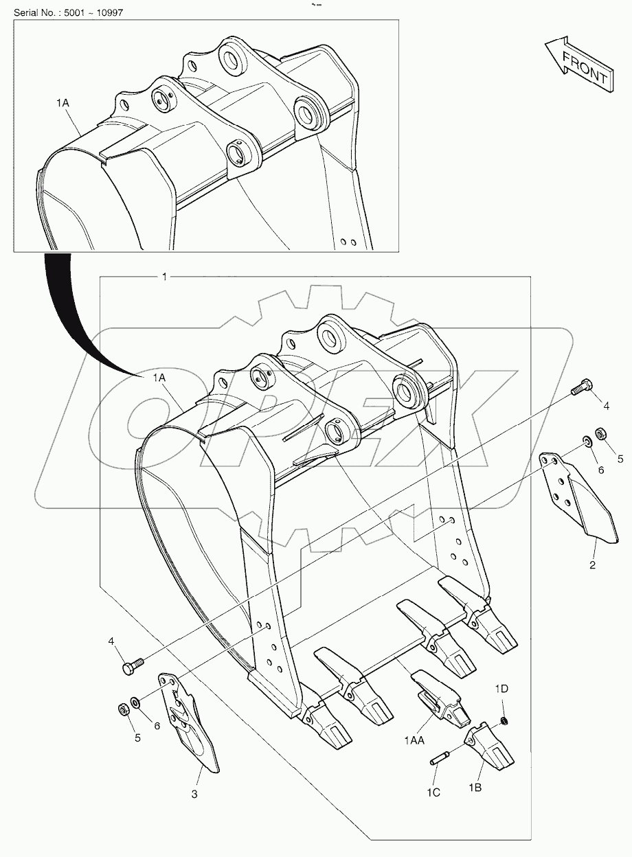  BUCKET ASSY - 1.07mВі(48") - SIDE PIN