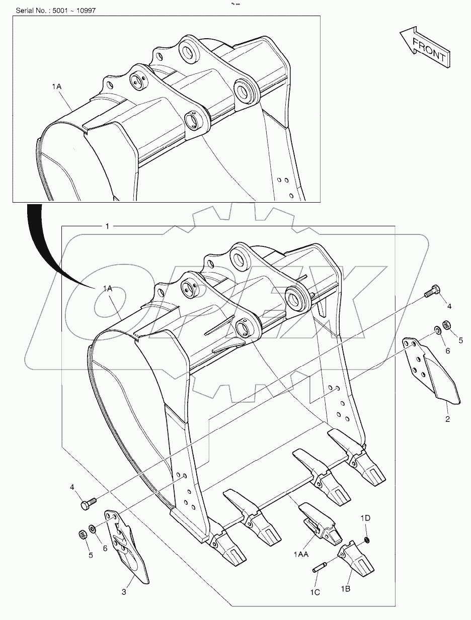  BUCKET ASSY - 1.24mВі(54") - SIDE PIN