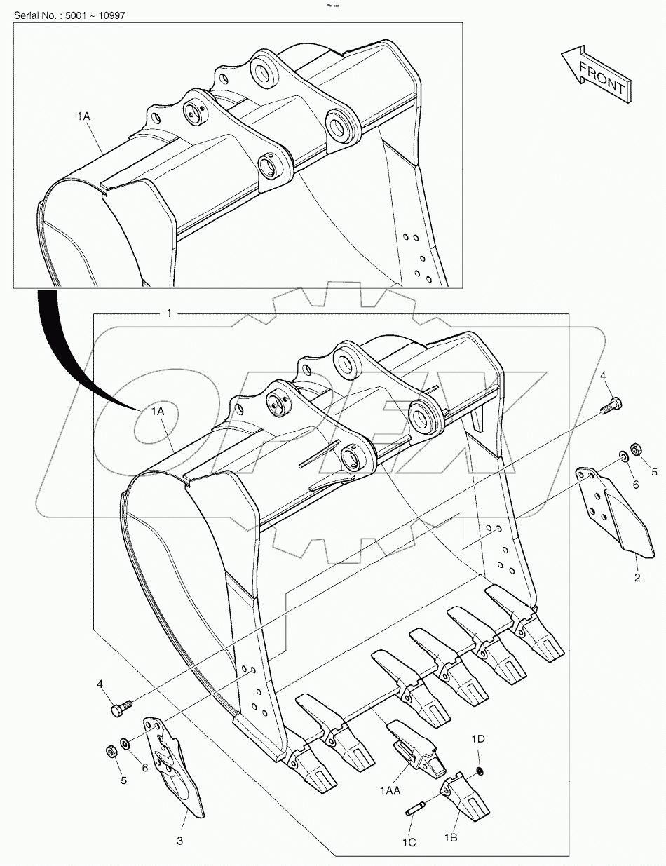  BUCKET ASSY - 1.49mВі(63") - SIDE PIN
