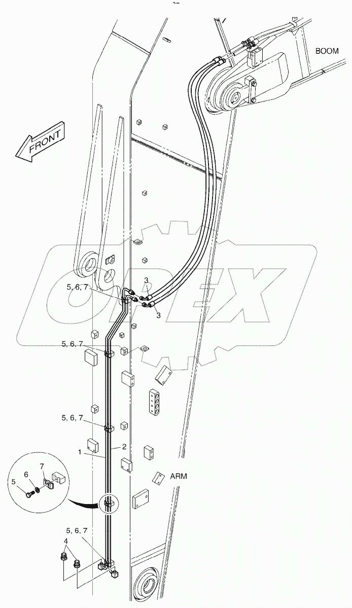  ARM PIPING - ARM 3.5m (QUICK CLAMP)