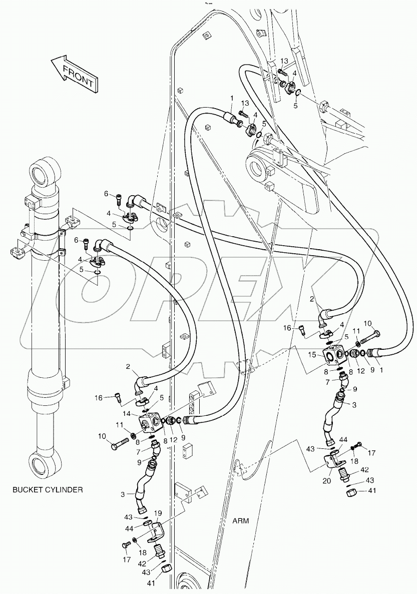  ARM PIPING - ARM 3.5m (CLAMSHELL)