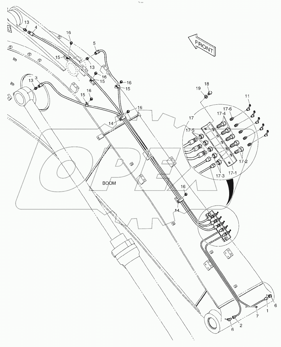 LUBRICATION PIPING - BOOM 5.2m