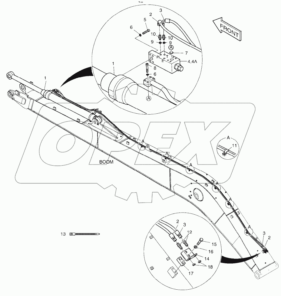  LOCK VALVE PIPING - BOOM 8.5m