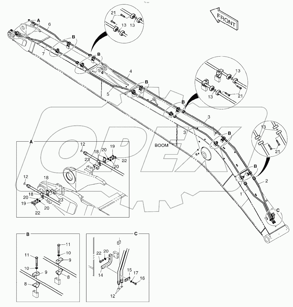  BOOM PIPING - BOOM 8.5m (ROTATING)
