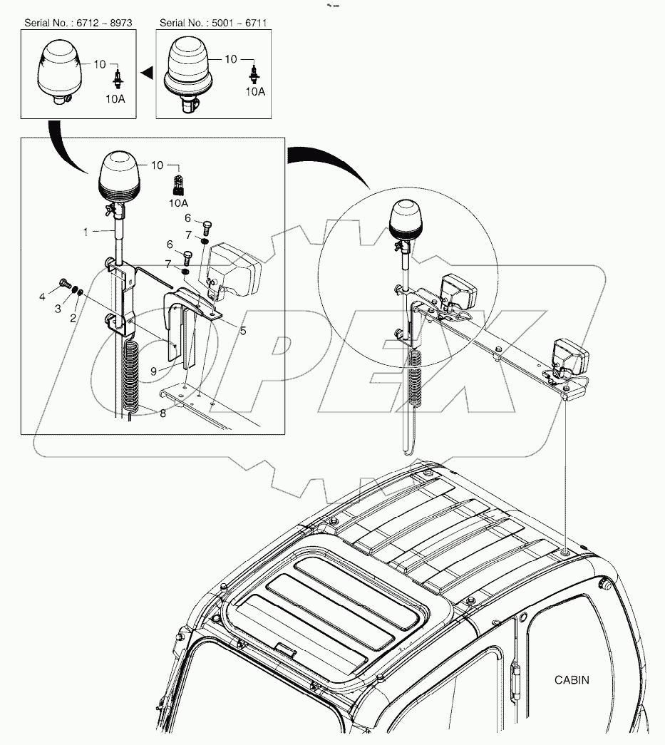  ROTATING BEACON(TELESCOPIC) WITH LAMP