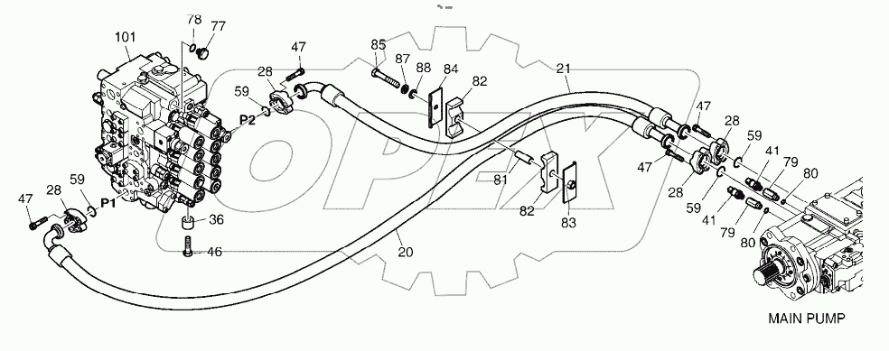  MAIN PIPING (1) - PUMP Serial No. 5001 - 6004