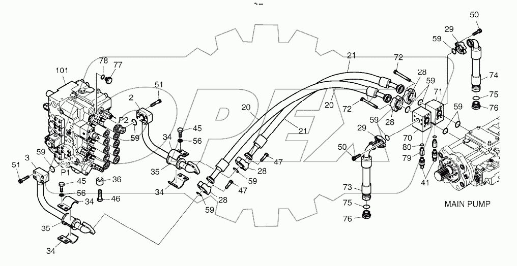  MAIN PIPING (1) - PUMP Serial No. 6005 -