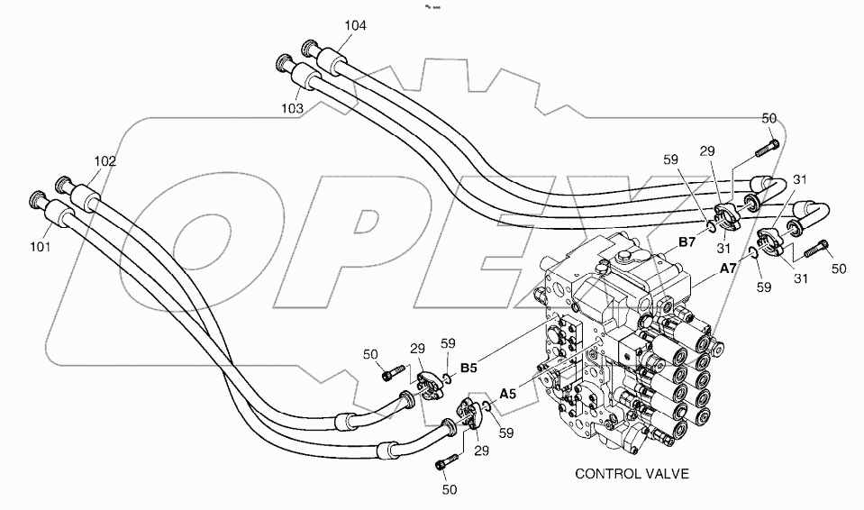  MAIN PIPING (3) - ARM, BUCKET