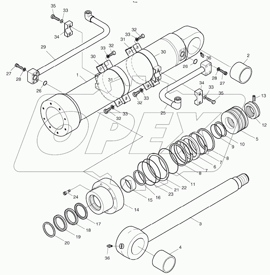  BUCKET CYLINDER - 6.2m ARM