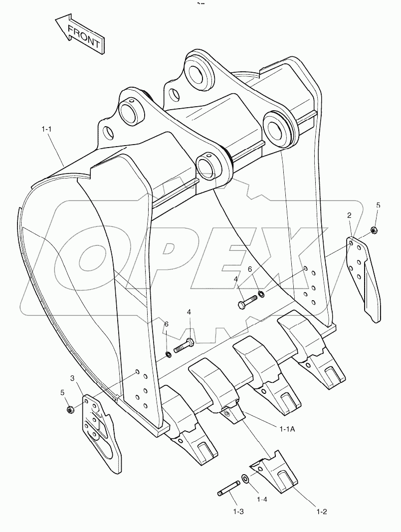  BUCKET ASSY - 0.67m3(36") - SIDE PIN
