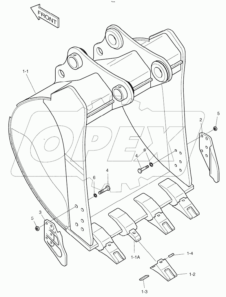  BUCKET ASSY - 0.67m3(36") - VERTICAL PIN