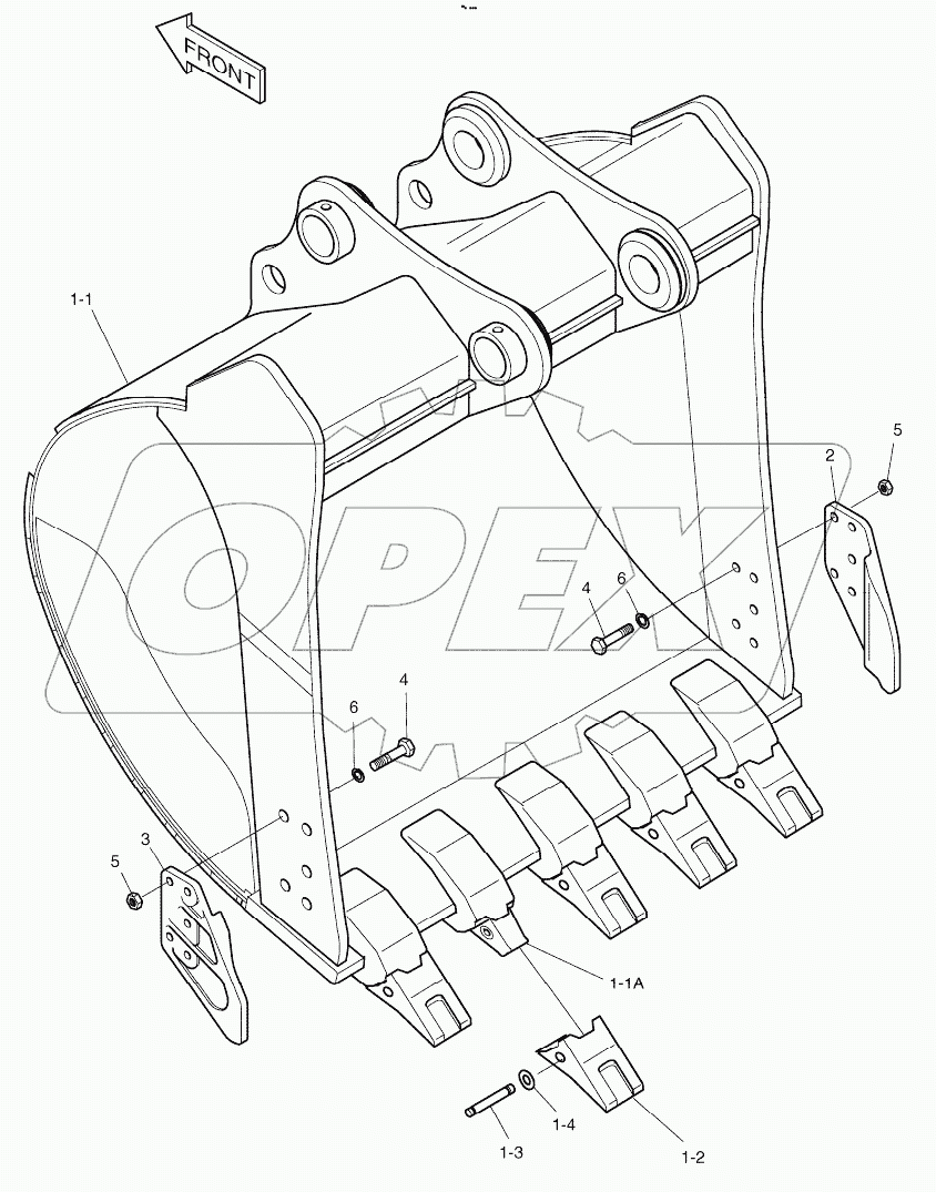  BUCKET ASSY - 0.80m3(42") - SIDE PIN