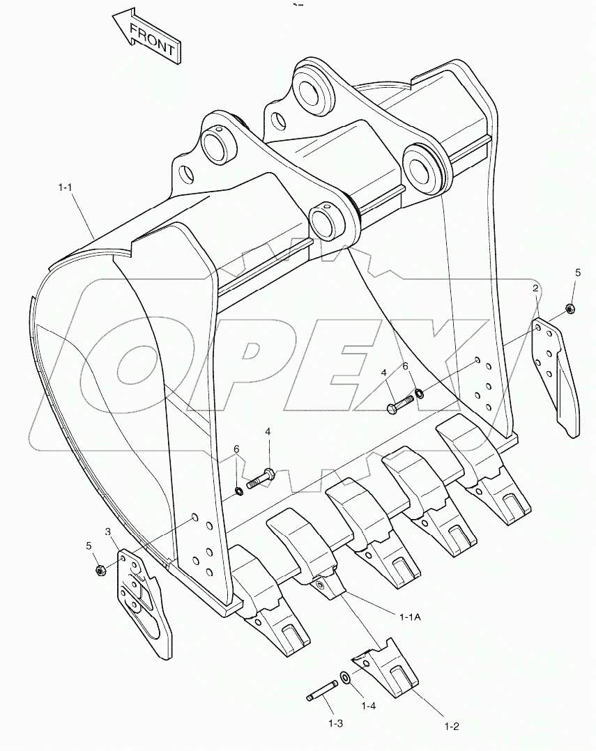 BUCKET ASSY - 0.95m3(48") - SIDE PIN