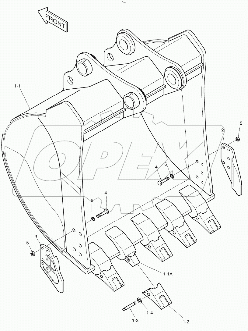  BUCKET ASSY - 1.1m3(54") - SIDE PIN