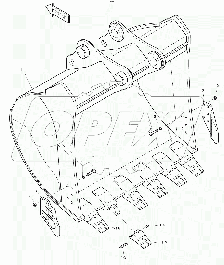  BUCKET ASSY - 1.17m3(57") - VERTICAL PIN