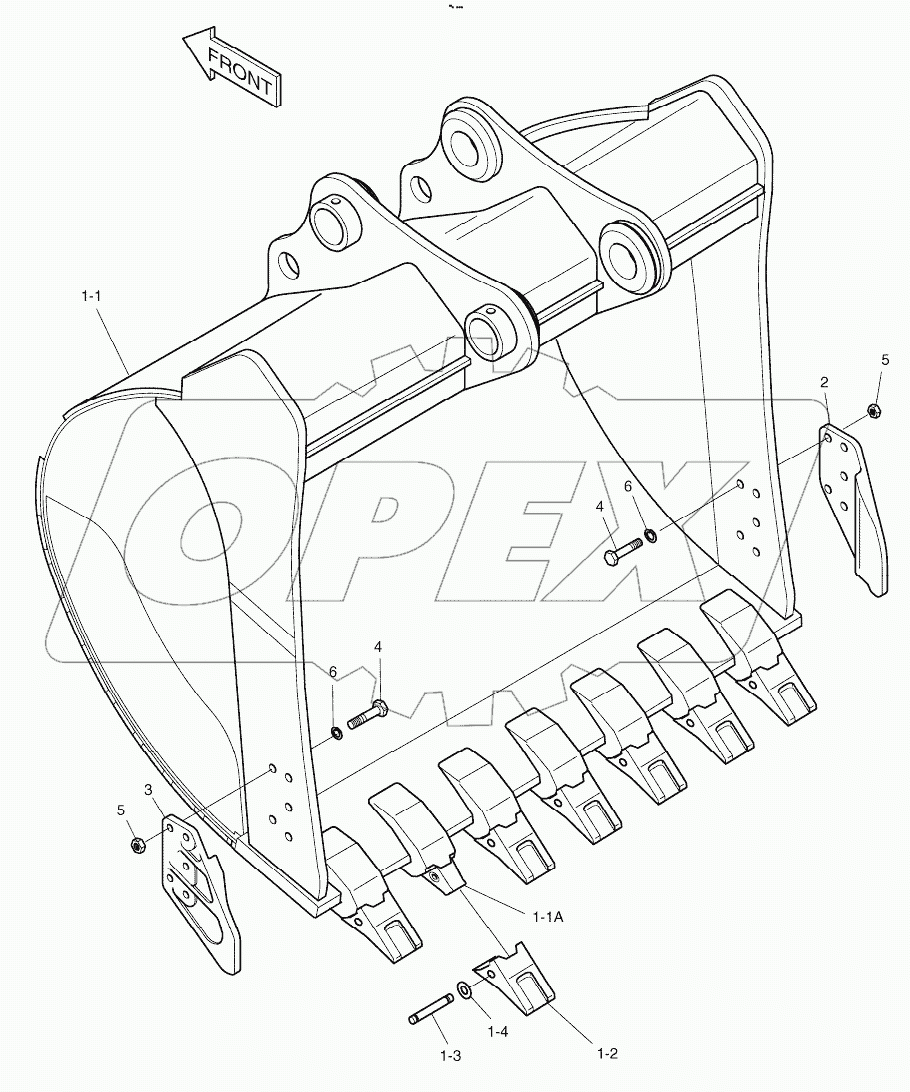  BUCKET ASSY - 1.31m3(63") - SIDE PIN