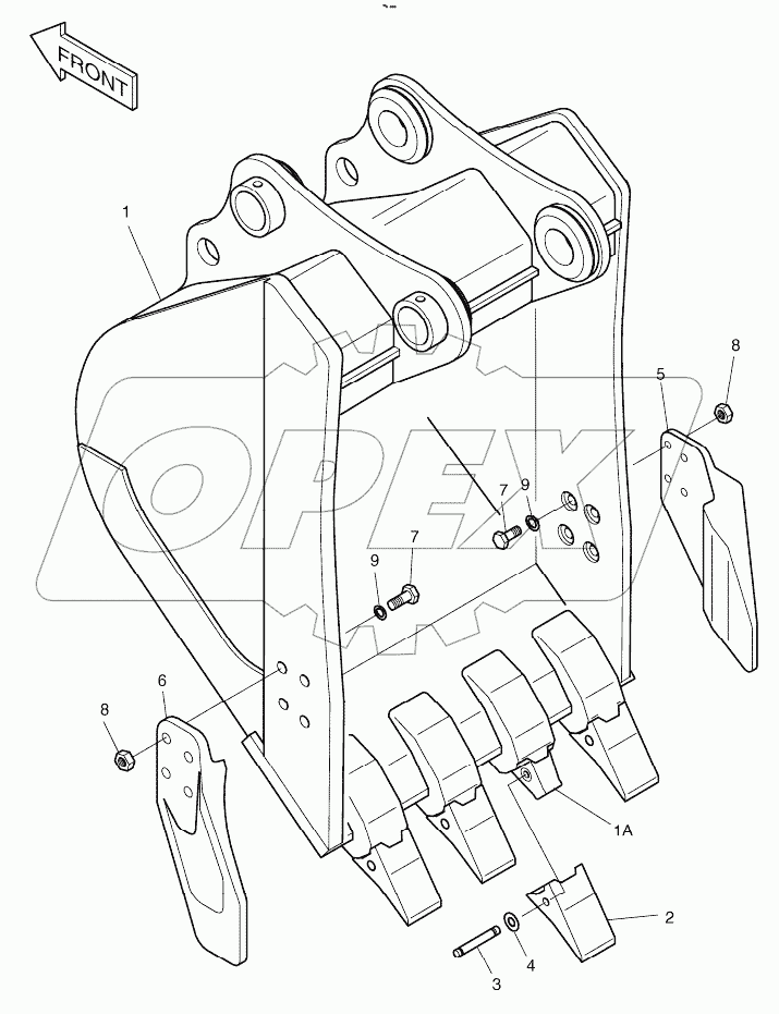  BUCKET - 0.35m - LONG FRONT