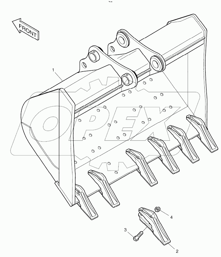  BUCKET ASSY - 0.38m - DITCH CLEANING