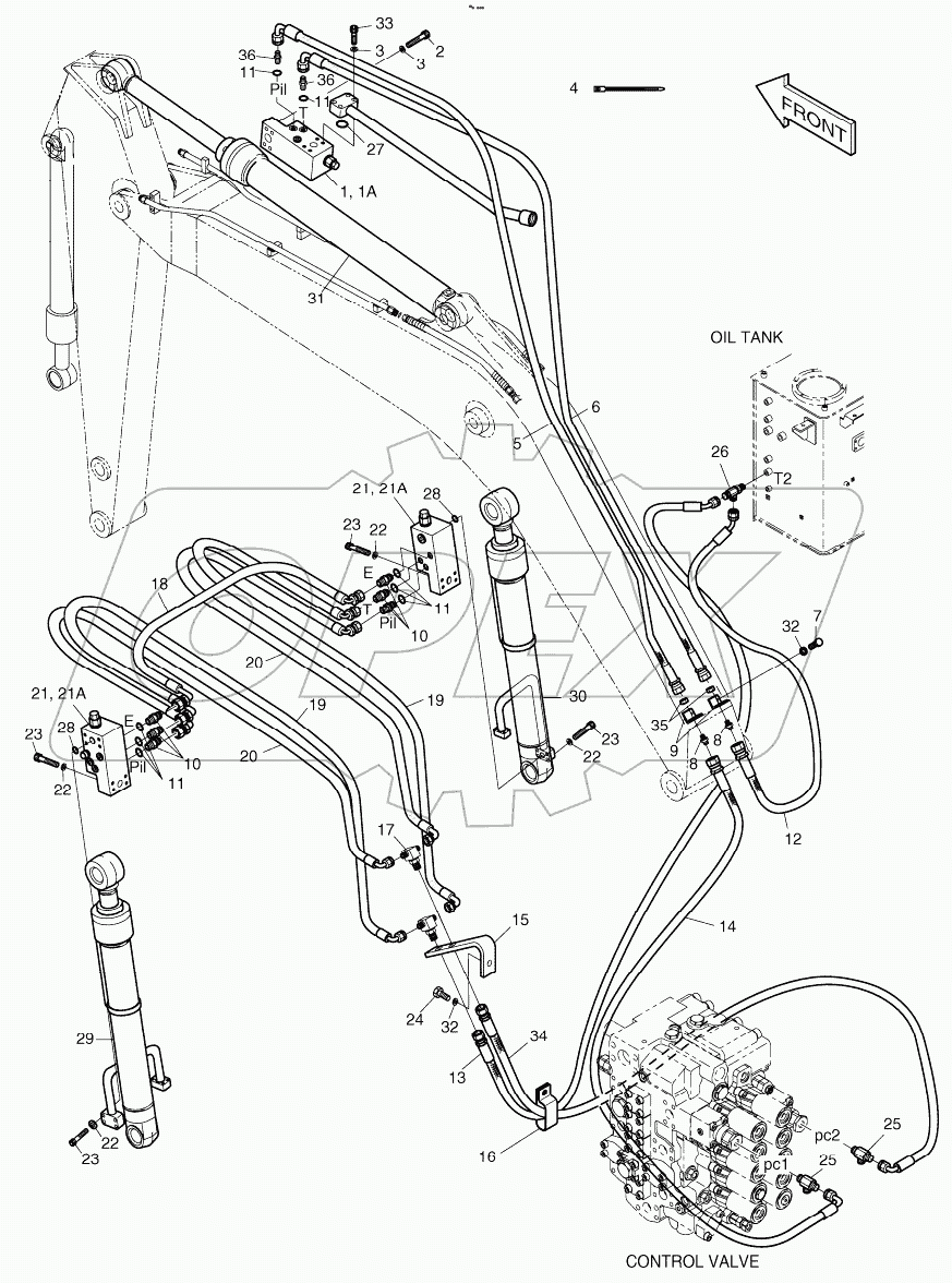  LOCK VALVE PIPING - BOOM 5.7m