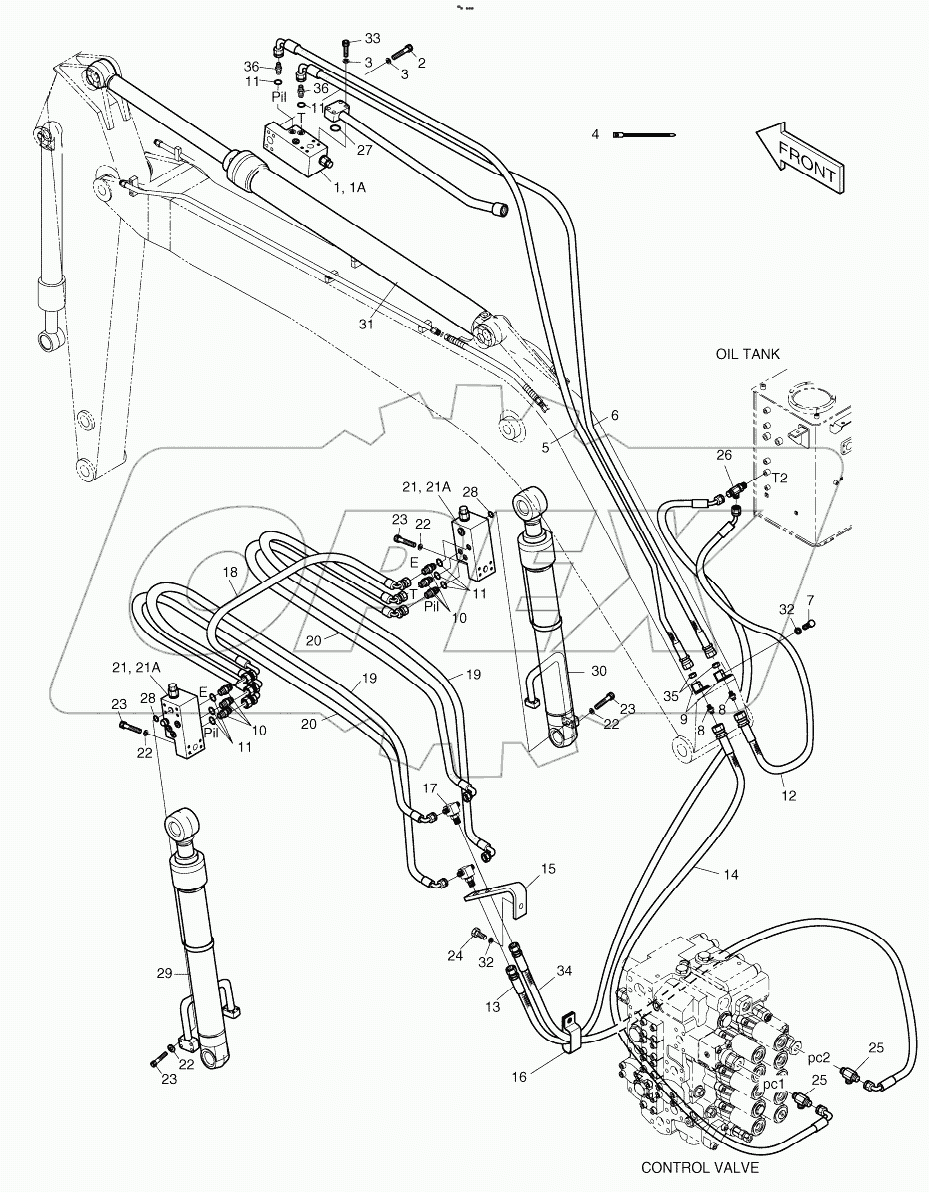  LOCK VALVE PIPING - BOOM 8.5m