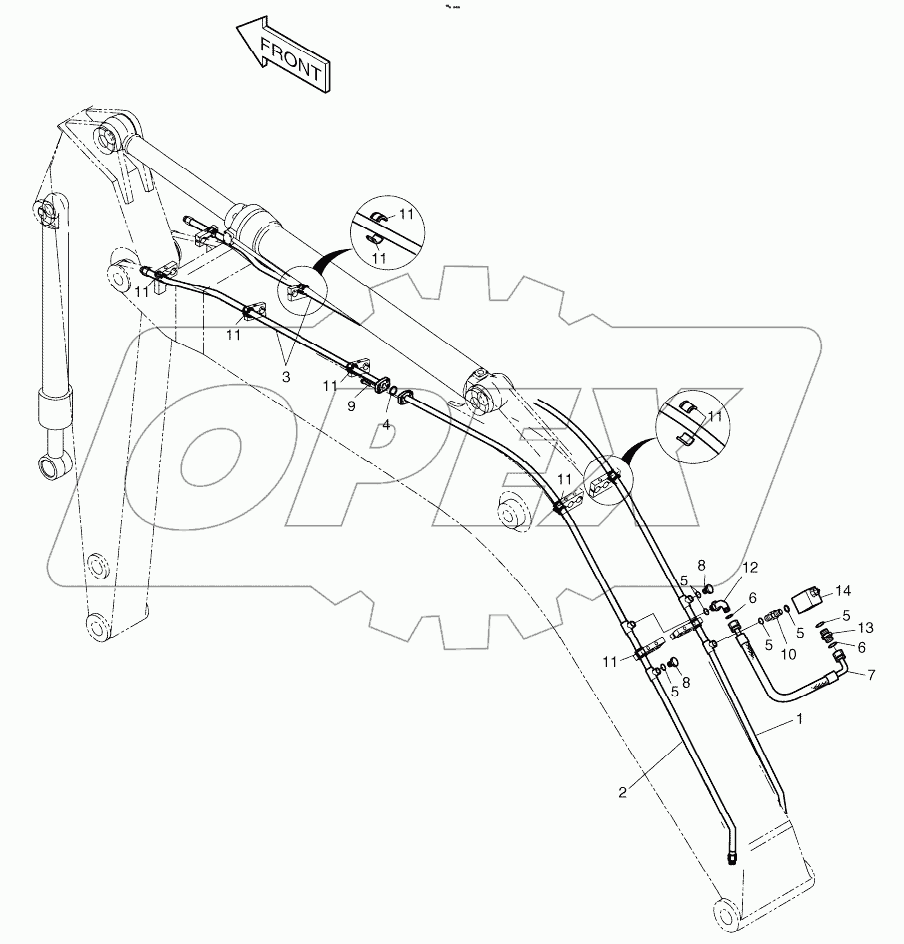  BOOM PIPING - BREAKER - BOOM 5.7m