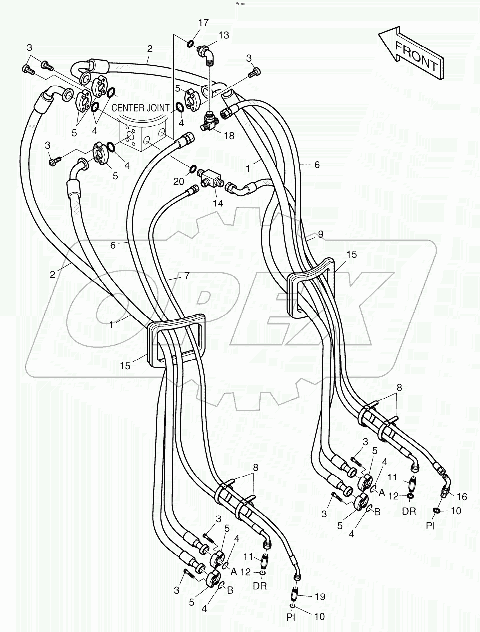  TRAVEL PIPING - TRACK WIDTH 3280mm