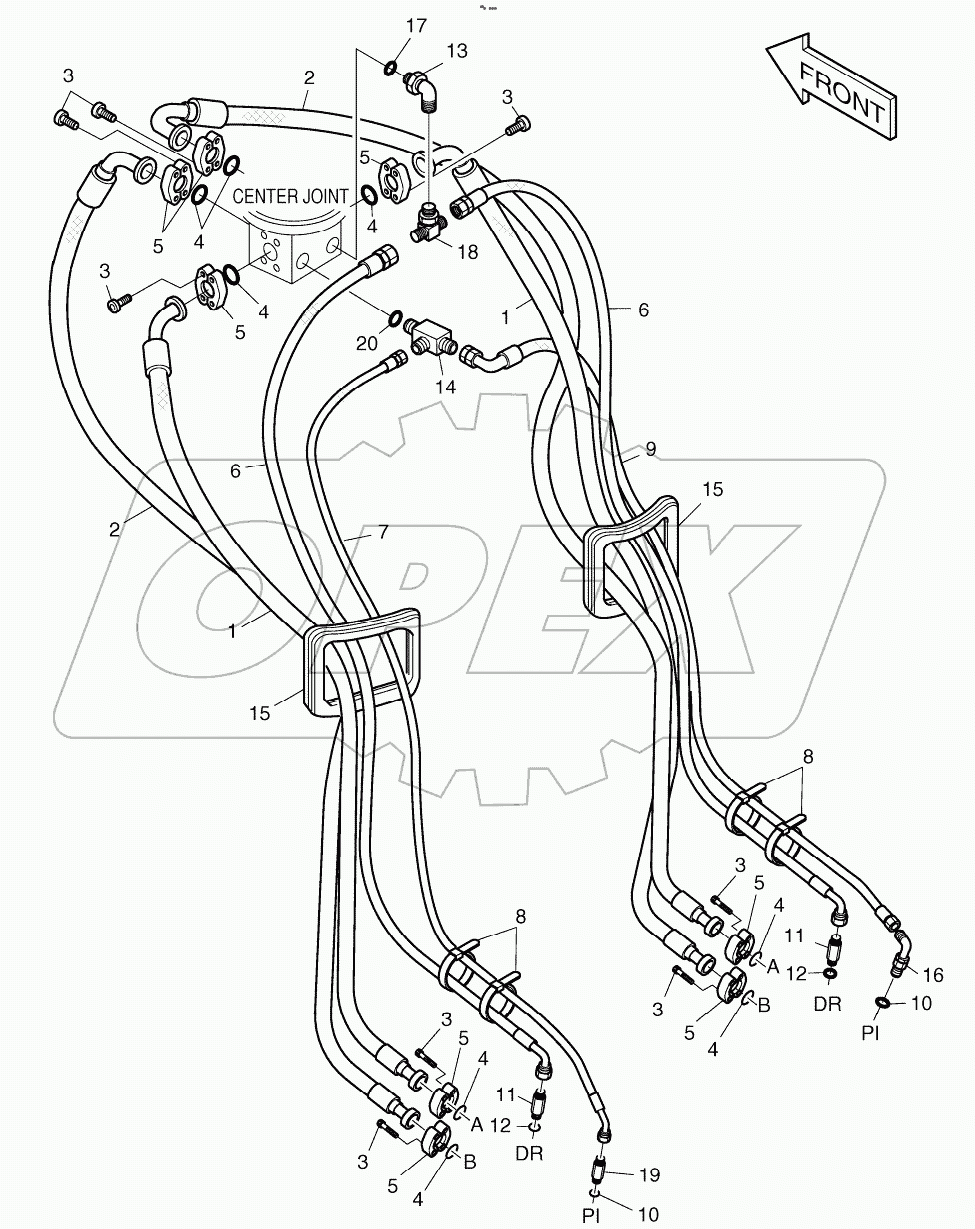  TRAVEL PIPING - TRACK WIDTH 3000mm OPTION