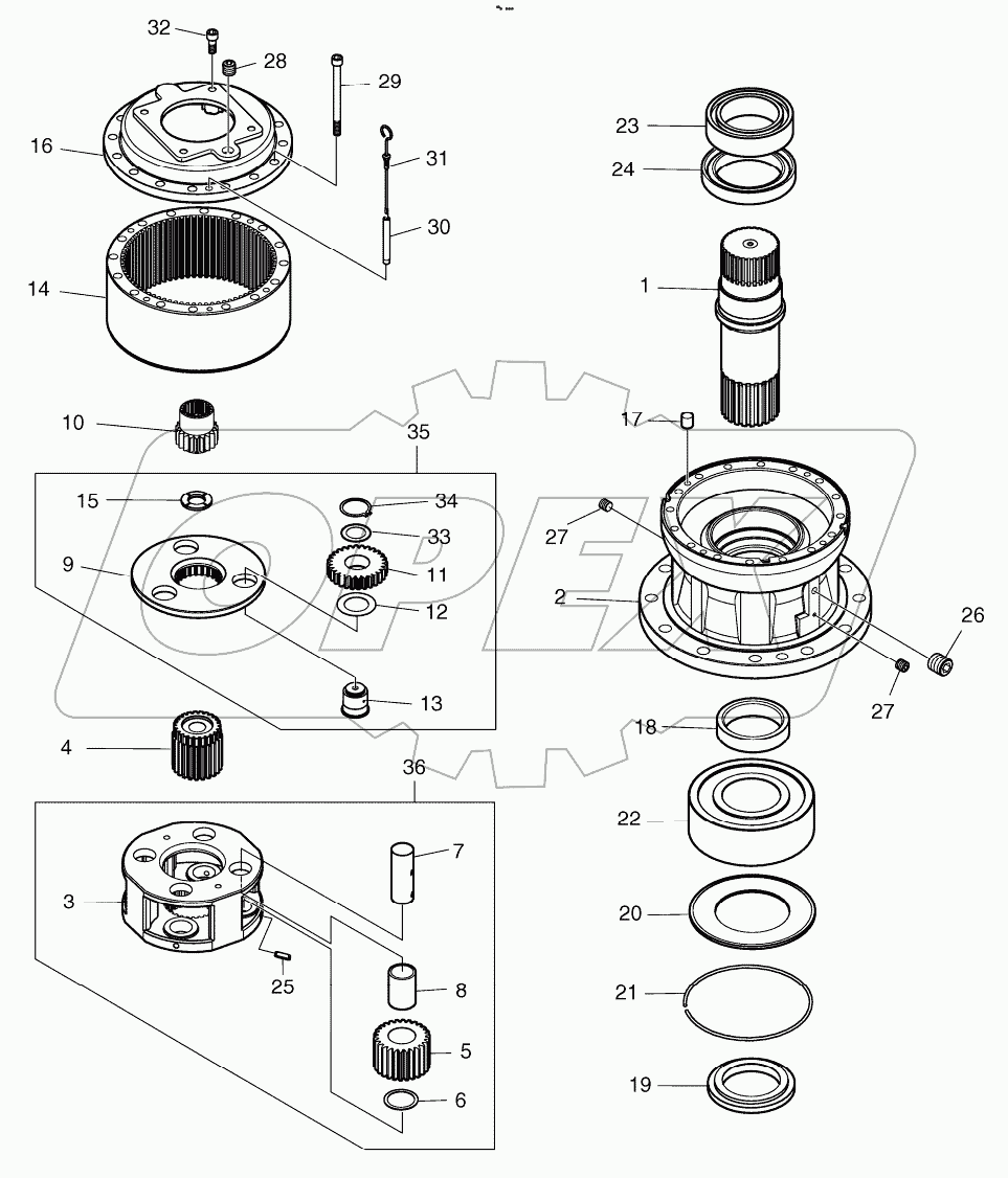  SWING REDUCTION GEAR Serial No. 1055 -