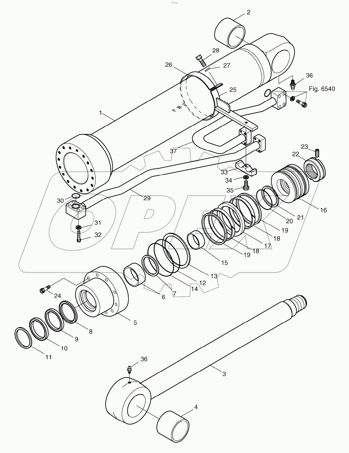  BUCKET CYLINDER (R.H) - LOCK VALVE