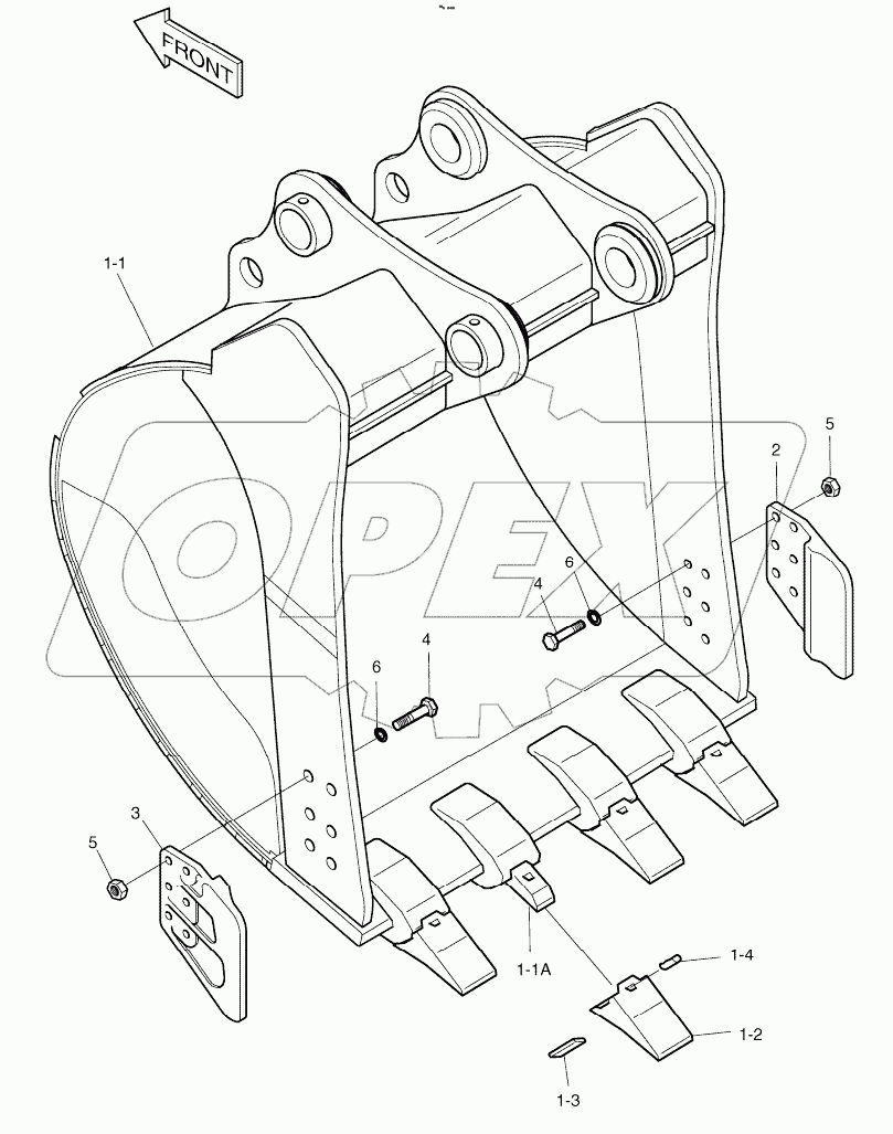  BUCKET - 1.09m3(42") - SIDE PIN