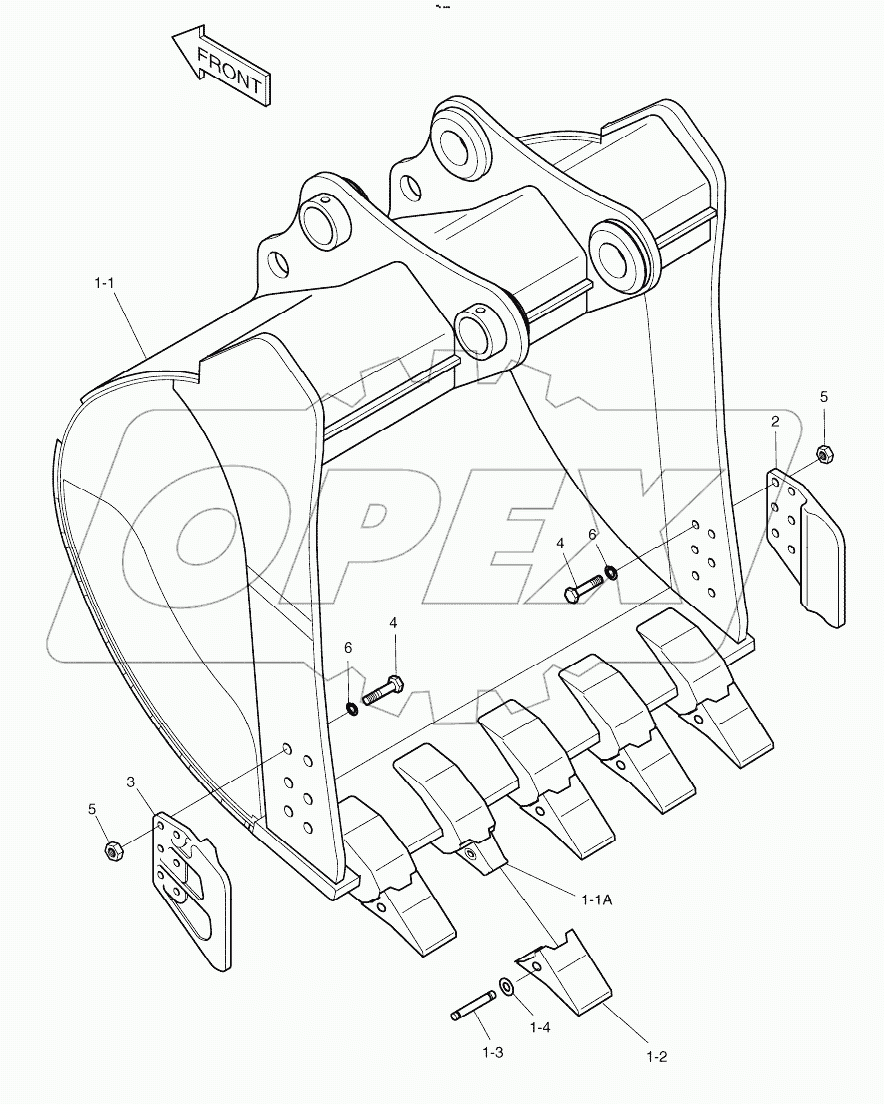  BUCKET - 1.29m3(48") - SIDE PIN