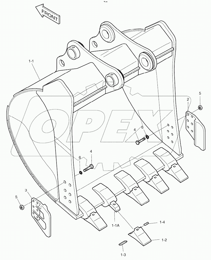  BUCKET - 1.29m3(48") - VERTICAL PIN