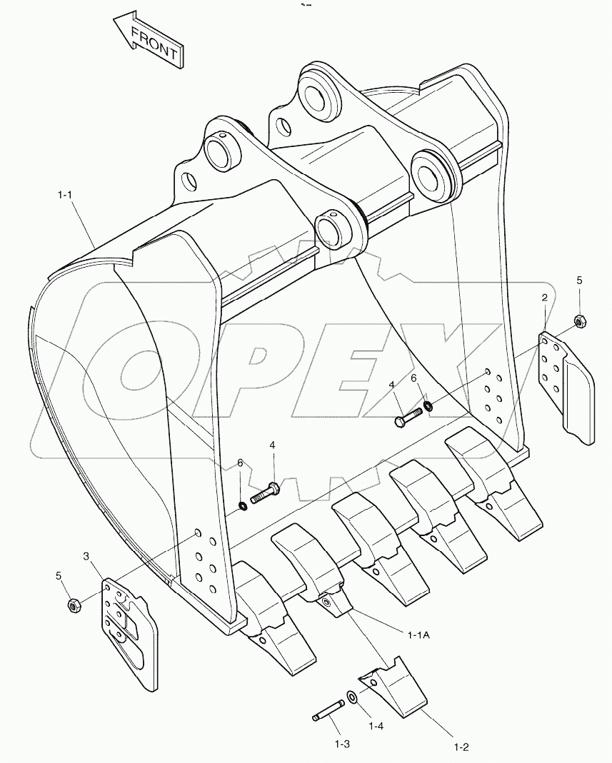  BUCKET - 1.48m3 (54") - SIDE PIN