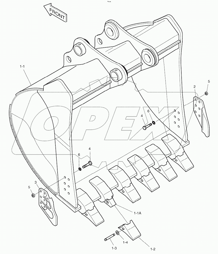  BUCKET - 1.60m3 (57") - SIDE PIN