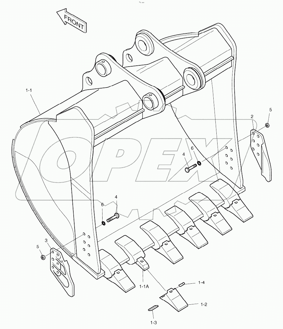  BUCKET - 1.60m3 (57") - VERTICAL PIN