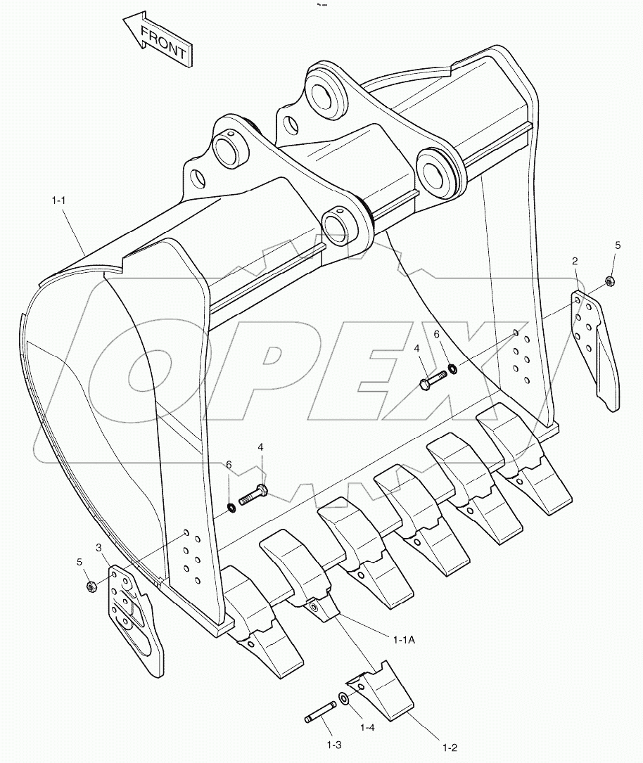  BUCKET - 1.80m3 (63") - SIDE PIN