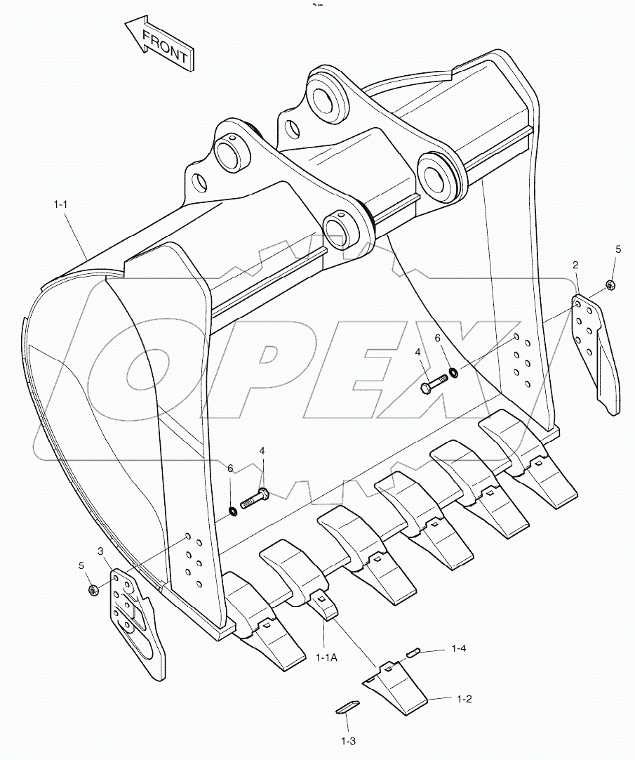 BUCKET - 1.80m3 (63") - VERTICAL PIN