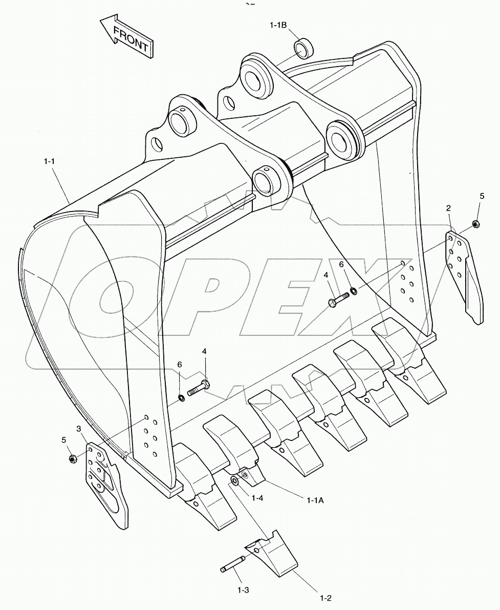  BUCKET - 2.55m (72") - SIDE PIN