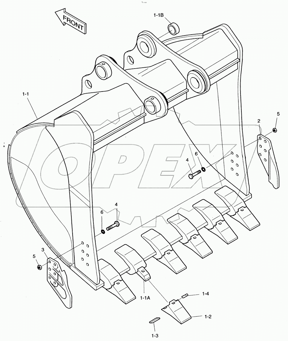  BUCKET - 2.55m (72") - VERTICAL PIN