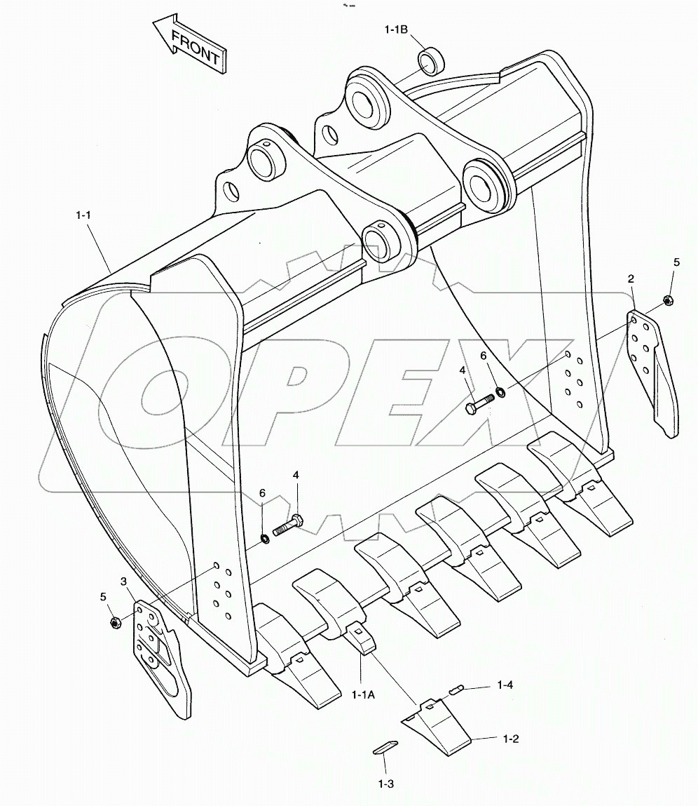  BUCKET - 3.2m3 (88") - VERTICAL PIN