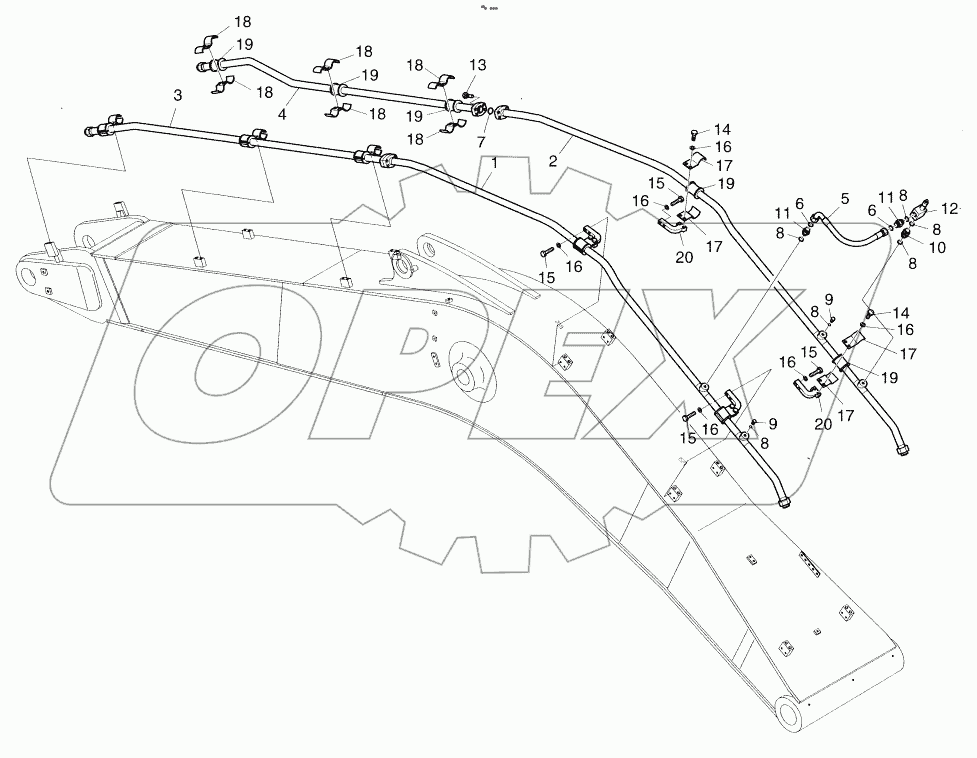  BOOM PIPING - 6.3m ONE & TWO WAY