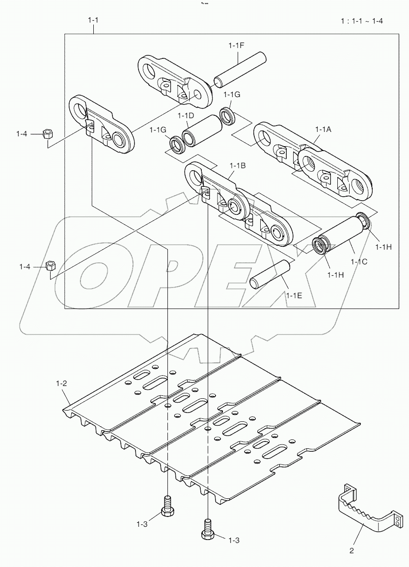  TRACK SHOE - 800G Serial No 1001 - 1799