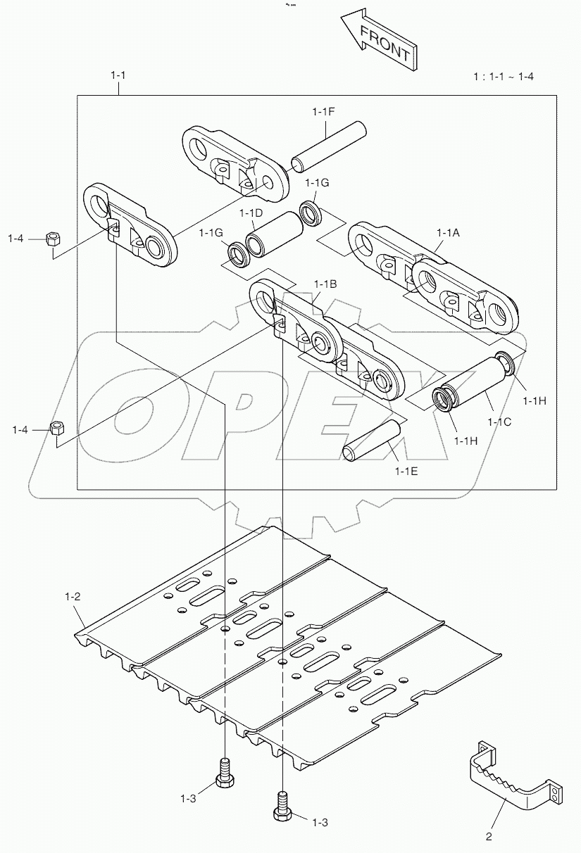  TRACK SHOE - 900G Serial No 1001 - 1799