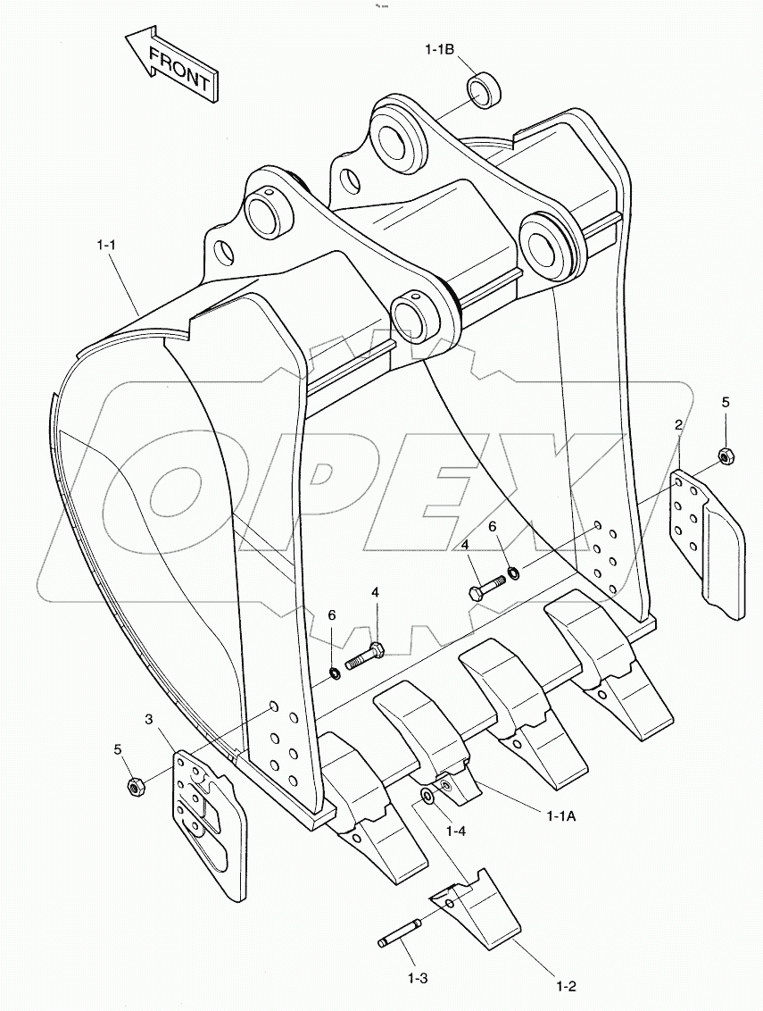  BUCKET - 1.58m(48") - SIDE PIN